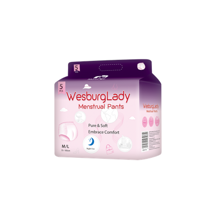 WesburgLady Disposable Underwear for Women, Organic Cotton Cover - Incontinence Pads, Postpartum Essentials, Disposable Underwear, Unscented, Maximum Coverage 