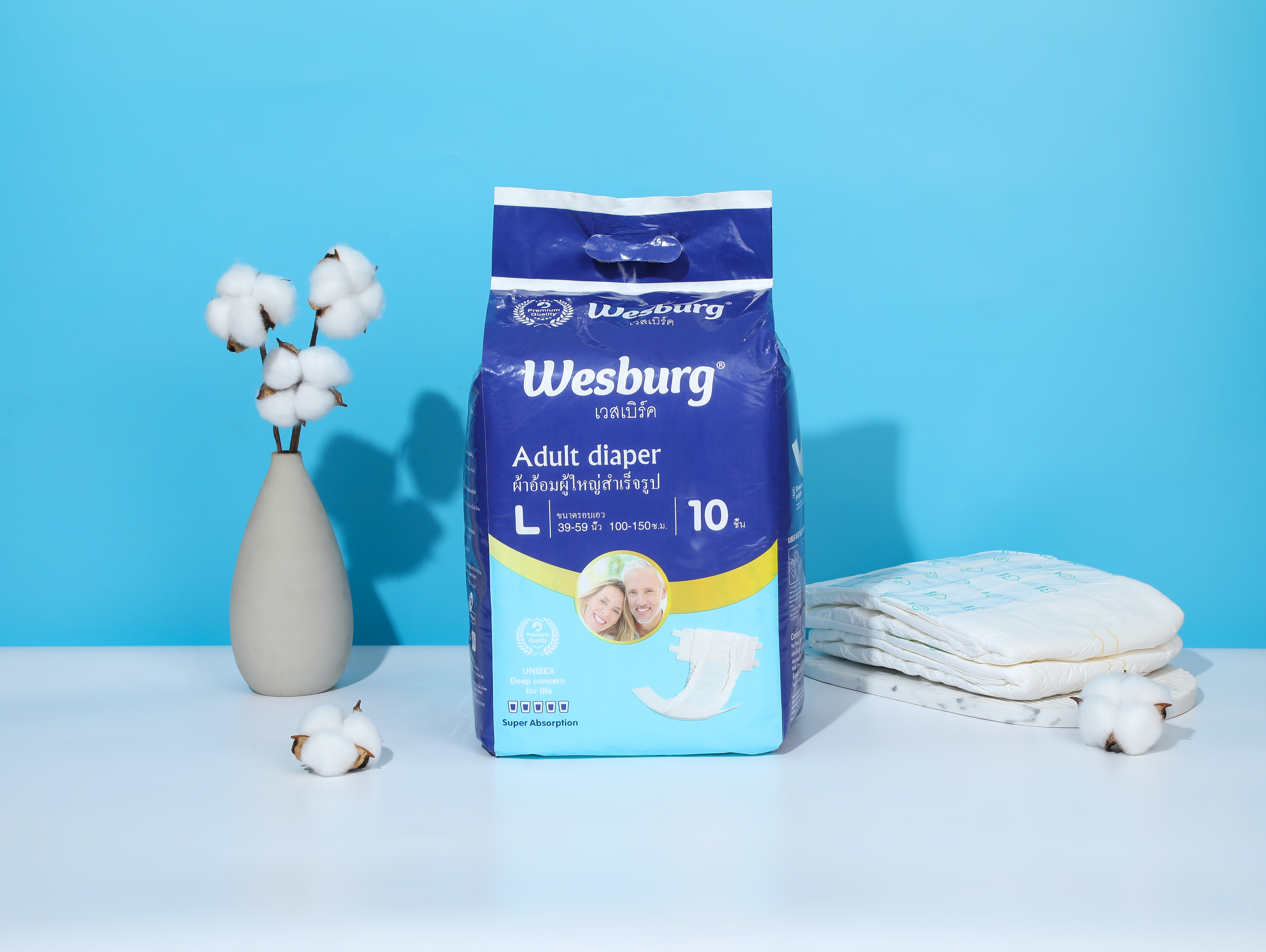 Wesburg Adult diaper tape type adult diaper belt type adult diaper Experience the ultimate combination of comfort and absorbency that keeps you feeling dry and secure all day long