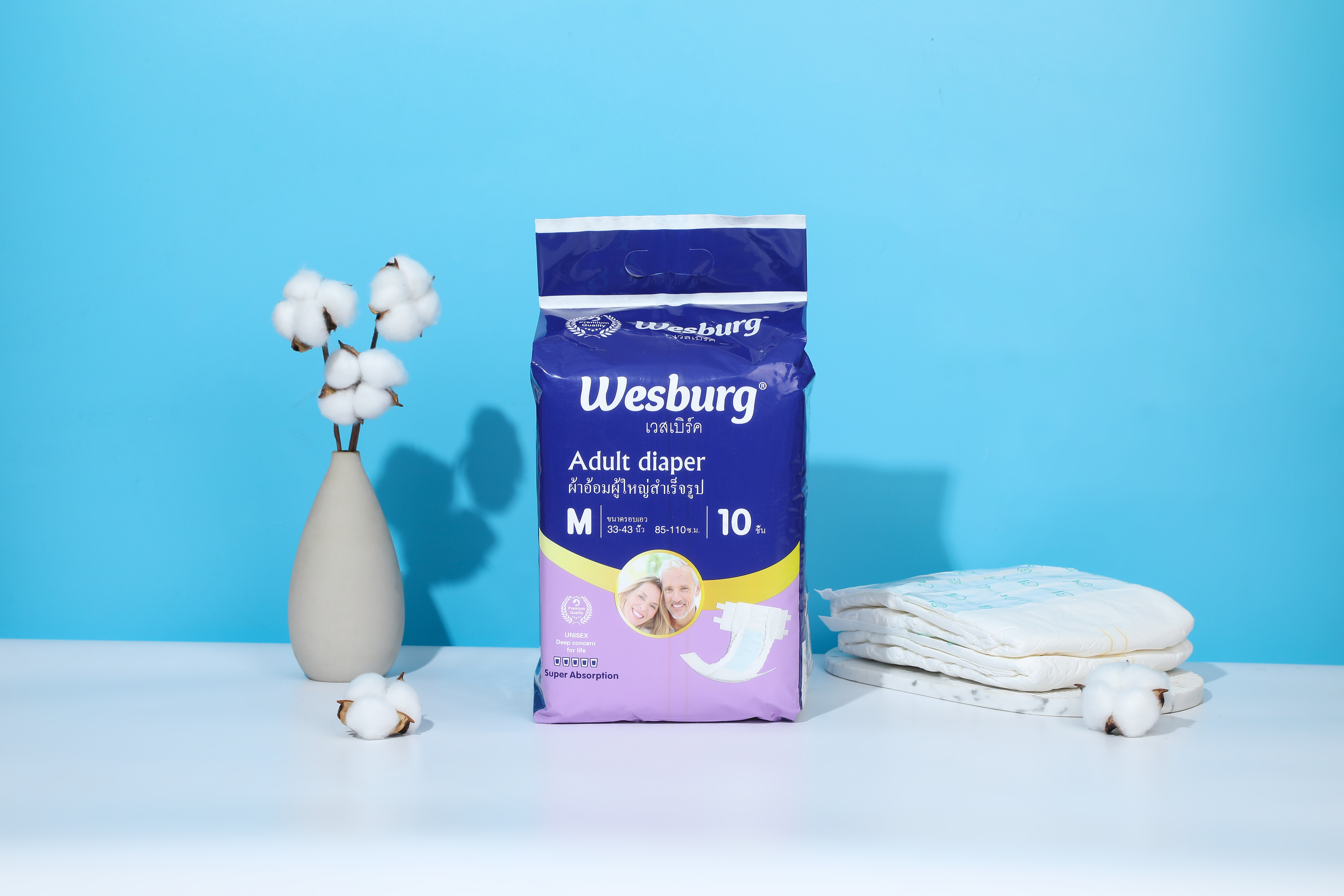 Wesburg Adult diaper tape type adult diaper belt type adult diaper Experience the ultimate combination of comfort and absorbency that keeps you feeling dry and secure all day long